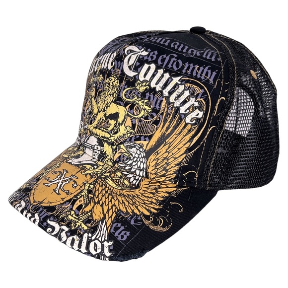 Xtreme Couture By Affliction Men's Trucker Hat Truth Style Biker Tattoos - Picture 5 of 6